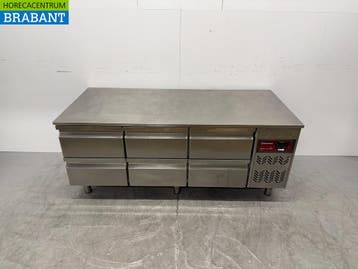 RVS Diamond Onderbouw Koelwerkbank 6 laden 160 cm 230V, Ophalen of Verzenden, Gebruikt
