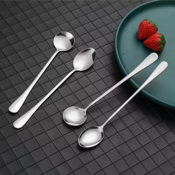 Set van 6 Lange RVS Koffielepels – IJs, Dessert en Thee, Verzenden, Nieuw