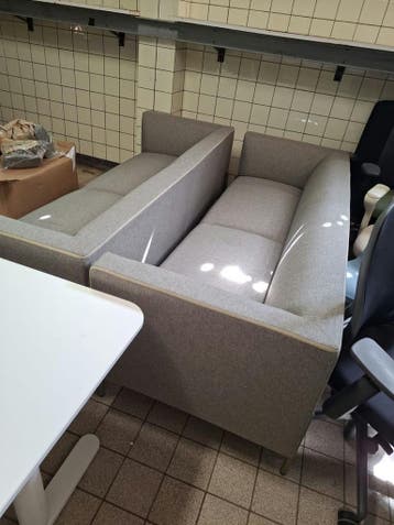 2x Espattio Amivera sofa (3-zits) Grijs Gebruikt, Gebruikt, Driepersoons, 75 tot 100 cm, Stof