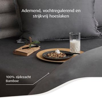 2dekans | Home by TEMPUR® Topper Hoeslaken - Antraciet – 180, Ophalen of Verzenden, Zo goed als nieuw