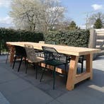 Voorraad €660,- Grote tuintafel van  douglashout 340x97x76, Nieuw, Rechthoekig, Hout
