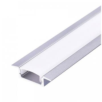 Kobi LED inbouwprofiel P02 zilver 1 meter met opale afdekkap, Ophalen of Verzenden, Nieuw