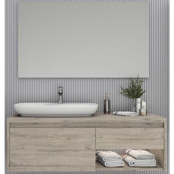 Badkamermeubel Rotas Licht Eiken 120CM (Badkamermeubels), Huis en Inrichting, Badkamer | Badkamermeubels, Ophalen of Verzenden