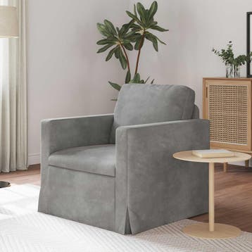 vidaXL Bank Lichtgrijs 78 x 78 x 80 cm Fluweel, Huis en Inrichting, Banken | Bankstellen, Verzenden, Nieuw, Stof, Minder dan 150 cm