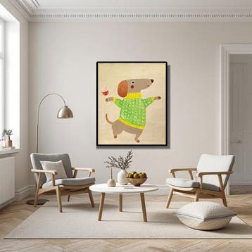 Tetiana Zaitseva - Acrylic Painting XL Wine Dog no 149