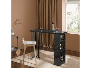 SoBuy FWT100-SCH - Bartafel - 3 Planken - Zwart, Huis en Inrichting, Verzenden, Nieuw