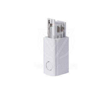 Power supply connector of 4 wired 3-phase track rail white, Nieuw