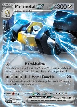 Melmetal ex 153/197 Obsidian flames, Ophalen of Verzenden, Nieuw, Losse kaart, Foil