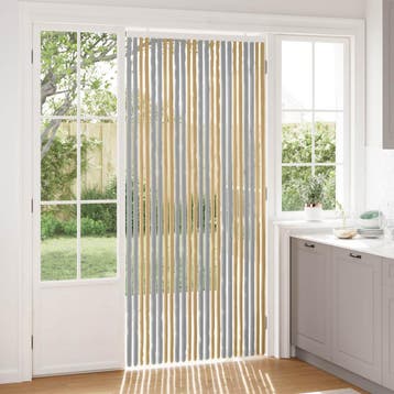vidaXL Insecten Gordijn Chenille Grijs en Beige 100 x 220 cm, Huis en Inrichting, Verzenden, Nieuw, Grijs