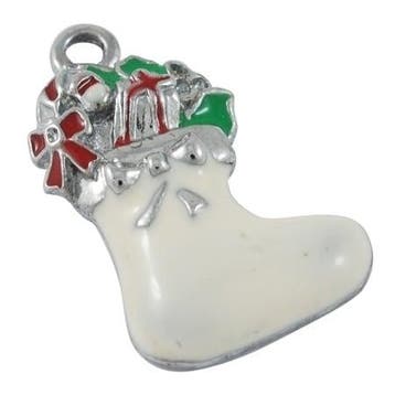 1 x Bedeltje kerst laars met cadeaus met emaille 23 x 14..., Ophalen of Verzenden, Nieuw, Kraal