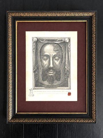 Reliekhouder - Hout, Papier - 1850-1900 - Het Heilige Gelaat