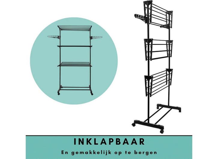 Niceey Droogtoren - 45m drooglengte - Wasrek inklapbaar, Tuin en Terras, Droogmolens en Wasrekken, Nieuw, Verzenden