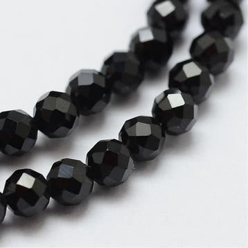 10 x facet geslepen edelsteen kralen van Black Spinel – 4., Ophalen of Verzenden, Nieuw, Kraal