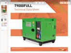 Thunder T9000Full Diesel aggregaat generator 7,5 kVA, Nieuw, 5 tot 10 kVA, Dieselolie, Elektrisch startend