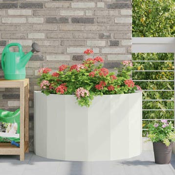vidaXL Plantenbak Wit 90 x 45 x 50 cm Staal, Verzenden, Minder dan 60 cm, Nieuw, Metaal