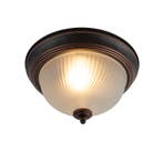 Klassieke plafondlamp bruin opaal - Classico, Verzenden, Nieuw, Glas, Classic-antique