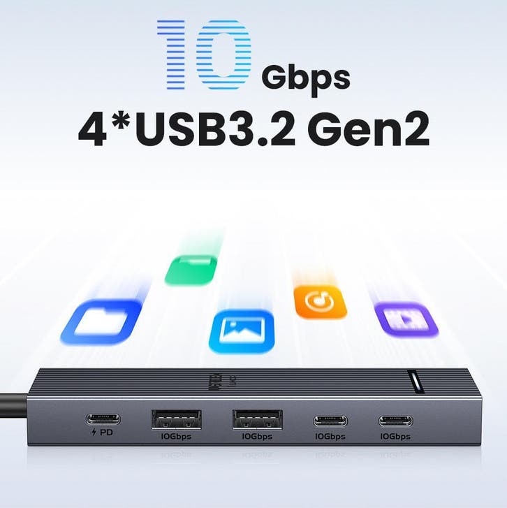 USB-C Hub 10Gbps met 4K60Hz HDMI en PD 100W Dock, Computers en Software, USB Sticks, Nieuw, Verzenden