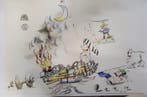 Saul Steinberg (1914-1999) - Grande lithographie: La fin de
