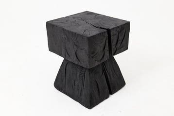 Logniture - Bijzettafel - Massief hout, met kettingzaag