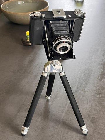 Zeiss Ikon Nettar (515/16) 6x6cm camera + leather case and, Audio, Tv en Foto, Nieuw