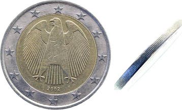 Duitsland Fehlpraegung 2 Euro 2002 F ohne Randinschrift!7..., Verzenden