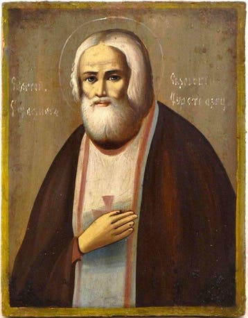 Icoon - Sint Serafijn van Sarov - Hout