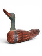 W33 cm - H19 cm - hand-painted - Lokeend - Hand carved decoy, Antiek en Kunst