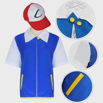 Ash Ketchum Cosplay Set - Pokémon Trainer Kostuum voor Volwa, Verzenden, Nieuw