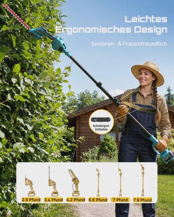 SEESII 6-in-1 Telescopische Snoeischaar & Heggenschaar - Bru, Verzenden, Nieuw