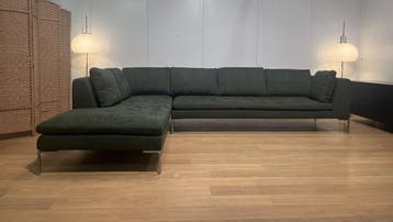 NIEUW BB Italia Charles Hoekbank Groen + GARANTIE, Hoekbank, Ophalen of Verzenden, Vierpersoons of meer, Design Bank Bankstel Zetel Hoekbank B&B Italia