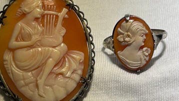 Zonder minimumprijs - Broche Schelpencamee van Carneool -
