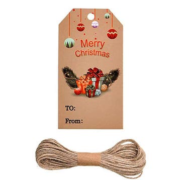 100 x Stevige bruine kartonnen labels kerst - Afm. 5x3cm..., Ophalen of Verzenden, Nieuw