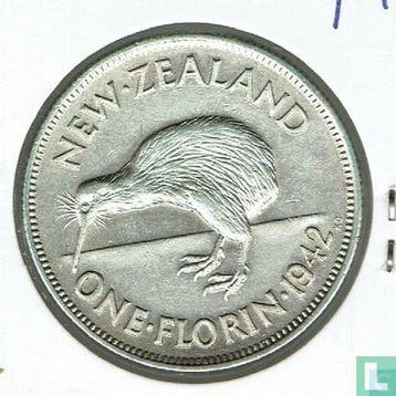 Nieuw-Zeeland 1 florin 1942, Postzegels en Munten, Munten | Oceanië, Verzenden, Losse munt, Goud