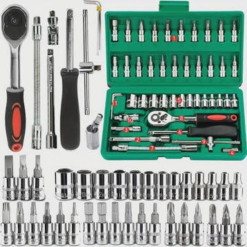 46-delige Monteurs Gereedschapskist: Complete Set met Ratel,, Verzenden, Nieuw