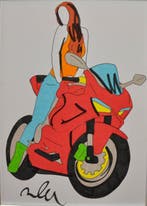 Marco Lodola (1955) - Pin Up sulla moto