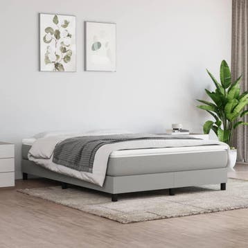 vidaXL Boxspring met matras stof lichtgrijs 140x190 cm, Verzenden, Nieuw, Tweepersoons, 140 cm