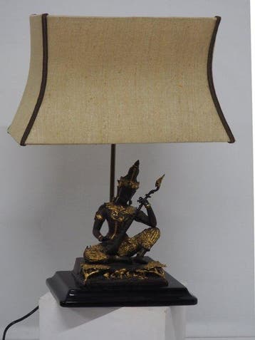 Asian Table Lamp Gilded Bronze Thailand - Tafellamp - ., Antiek en Kunst