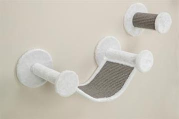 Katten Klimset Trixie voor aan de Muur Wit/Grijs – Wandkl., Verzenden, Nieuw, Krabpaal