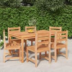 vidaXL 7-delige Tuinset massief teakhout, Verzenden, Nieuw, Teakhout, Tuinset