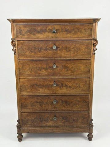 Antieke Franse Biedermeier Chiffonnière - Ladekast - 6 laden