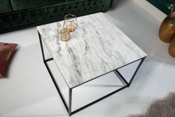 Elegante salontafel ELEMENTS 50cm wit met gepolijst marmeren, Ophalen of Verzenden, Nieuw