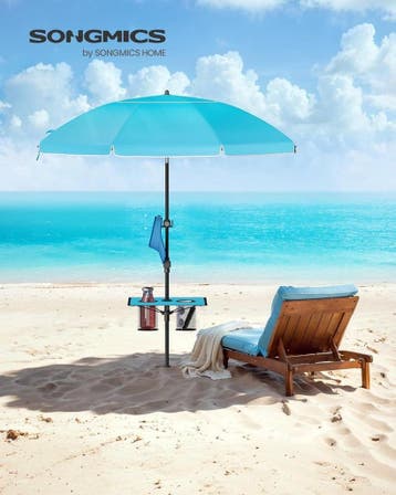 Strandparasol - parasol - diameter 160 cm - zonwering UPF, Verzenden, Nieuw