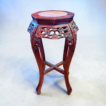 Tafel - Pedestal - Hout, Marmer - Modernistische Peana, Antiek en Kunst, Curiosa en Brocante