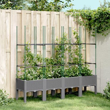 vidaXL Plantenbak met latwerk 160x40x142,5 cm polypropeen, Tuin en Terras, Bloembakken en Plantenbakken, Verzenden