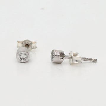 Zonder minimumprijs - Oorbellen - 18 karaat Witgoud -, Sieraden, Tassen en Uiterlijk, Oorbellen, Nieuw