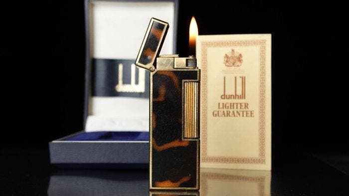 Dunill - Lacquer Pattern Rollagas Lighter - Zonder, Verzamelen, Rookartikelen, Aanstekers en Luciferdoosjes