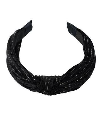 Haarband Diadeem 3cm – Knoop – Velvet - Glitter – Zwart, Sieraden, Tassen en Uiterlijk, Nieuw