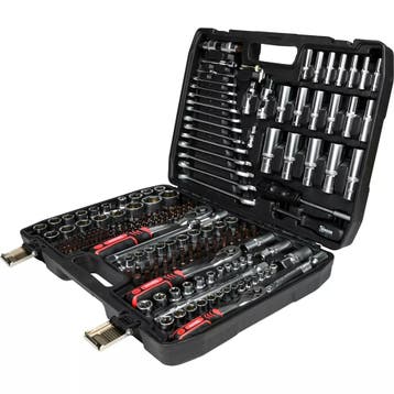 Benson Gereedschapset met 3 ratels, doppen, bits en rings..., Auto diversen, Ophalen of Verzenden, Nieuw