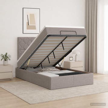 vidaXL Ottoman bed met matras met hoofdeinde Taupe 120 x 200, Verzenden, Nieuw, Twijfelaar