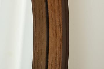 Wandspiegel PORTRET 70 cm rond met walnoothouten fineer -, Ophalen of Verzenden, Nieuw